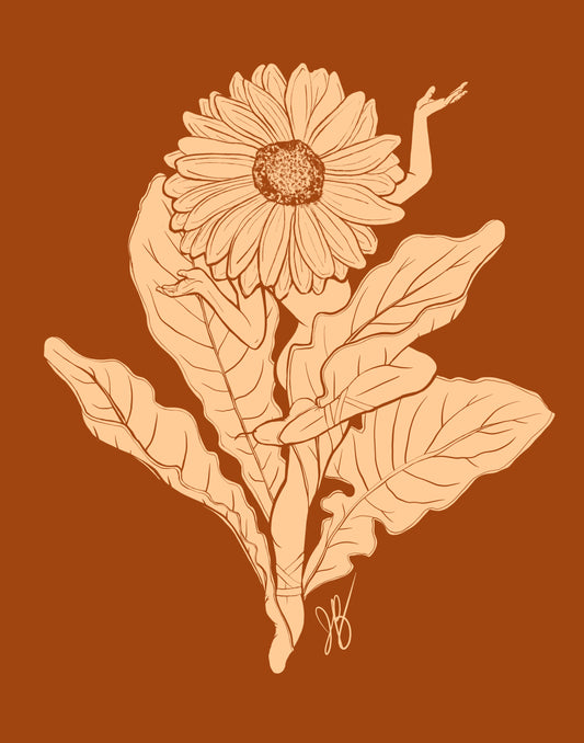 Daisy Ballerina April Birth Month Flower Museum Grade Print - 8x10"