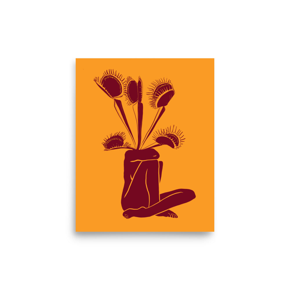 Venus Fly Trap Botanical Lady Museum-Grade Matte Print - 8x10"