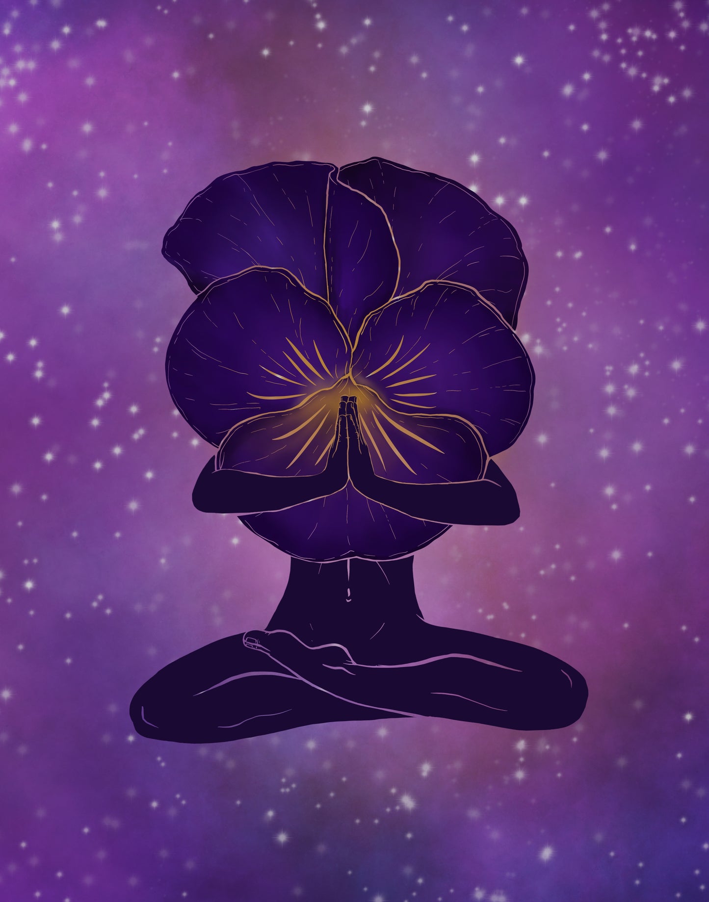 Violet February Birth Month Flower Woman Museum-Grade Print - 8x10"