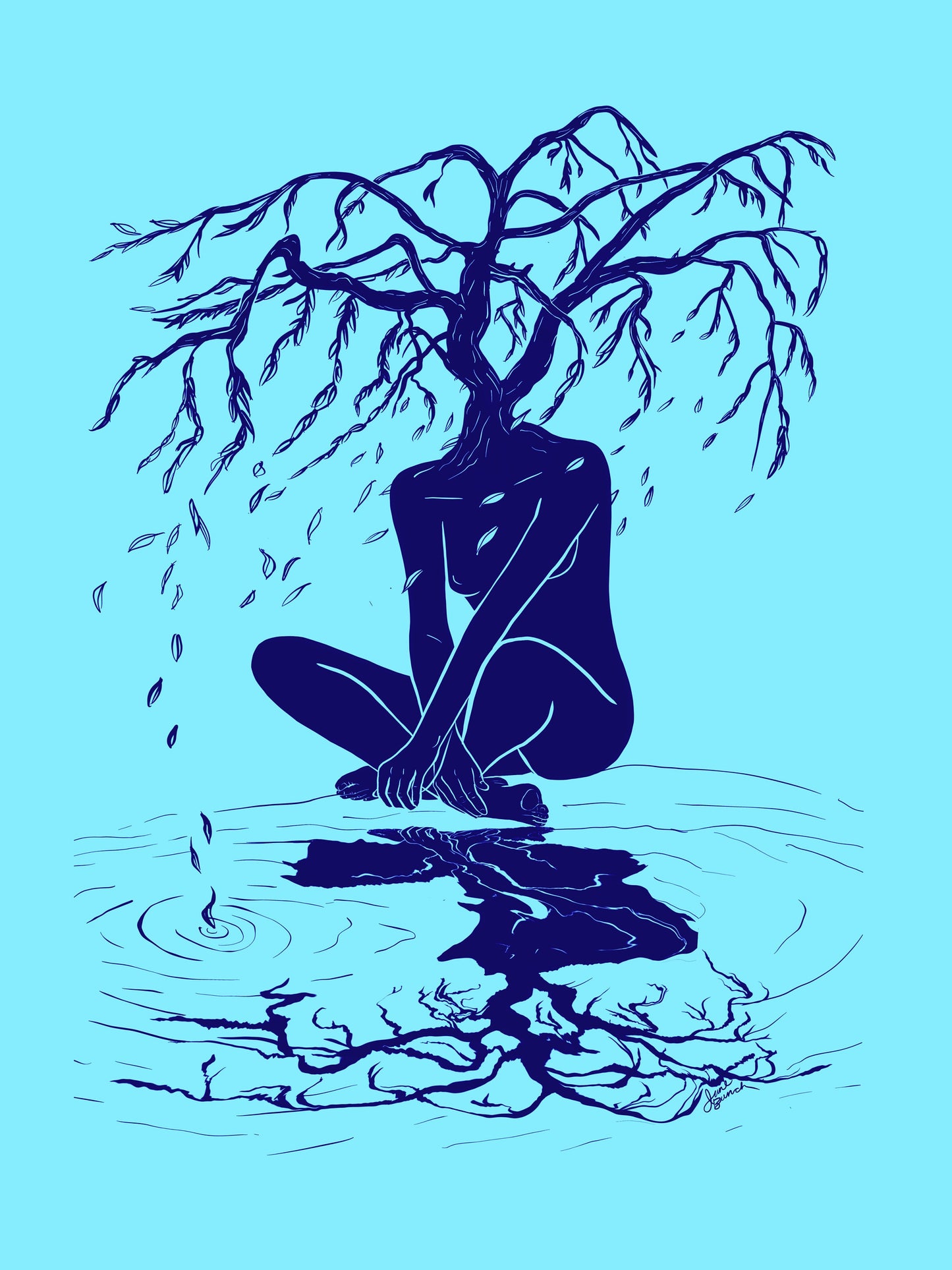 Weeping Willow Woman -  Museum Grade Print - 8x10"