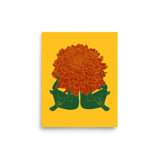 Chrysanthemum - November Flower Ladies Museum Grade Print - 8x10"