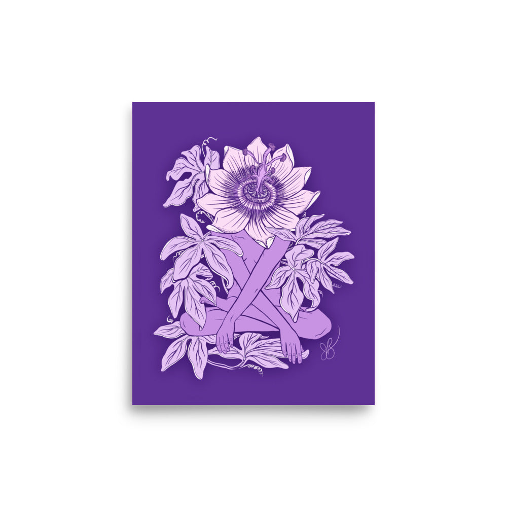 Passion Flower Woman Museum-Grade Print - 8x10"