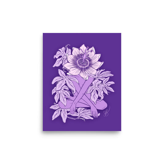 Passion Flower Woman Museum-Grade Print - 8x10"