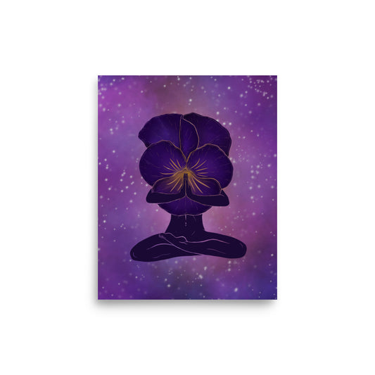 Violet February Birth Month Flower Woman Museum-Grade Print - 8x10"