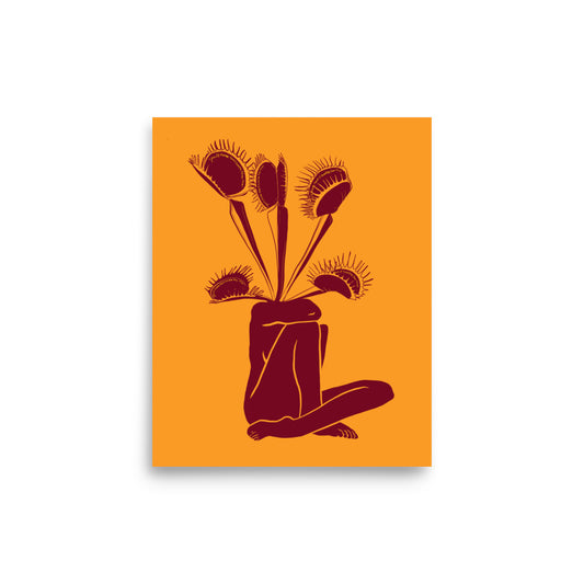 Venus Fly Trap Botanical Lady Museum-Grade Matte Print - 8x10"