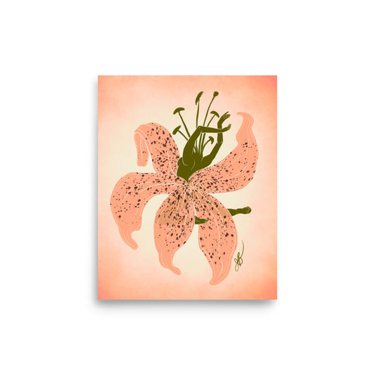 Tiger Lily Ballerina May Birth Flower Museum-Grade Print - 8x10"