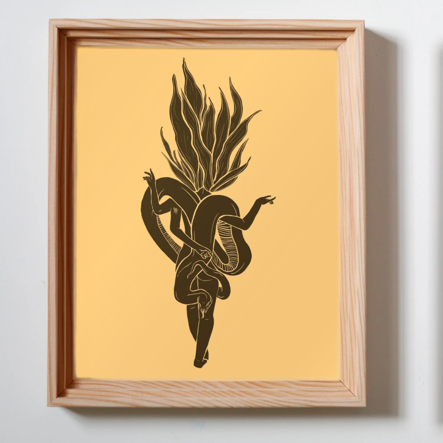 Snake Plant Botanical Lady Museum-Grade Matte Print - 8x10"